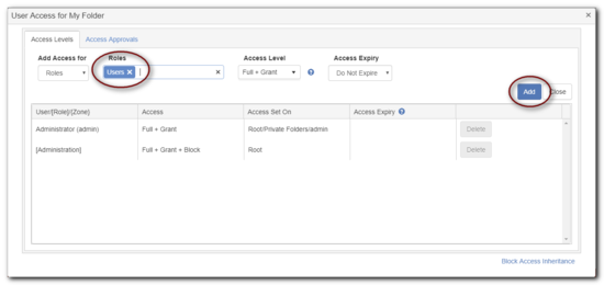 Add Role Access